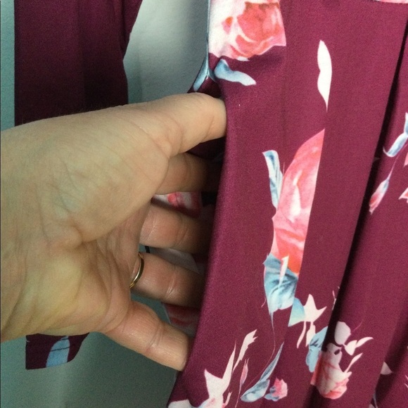 Women's L Large 12 - 14 Dress Flowers Rose Crewneck 2 Pockets Long Sleeve NWOT - Picture 6 of 8